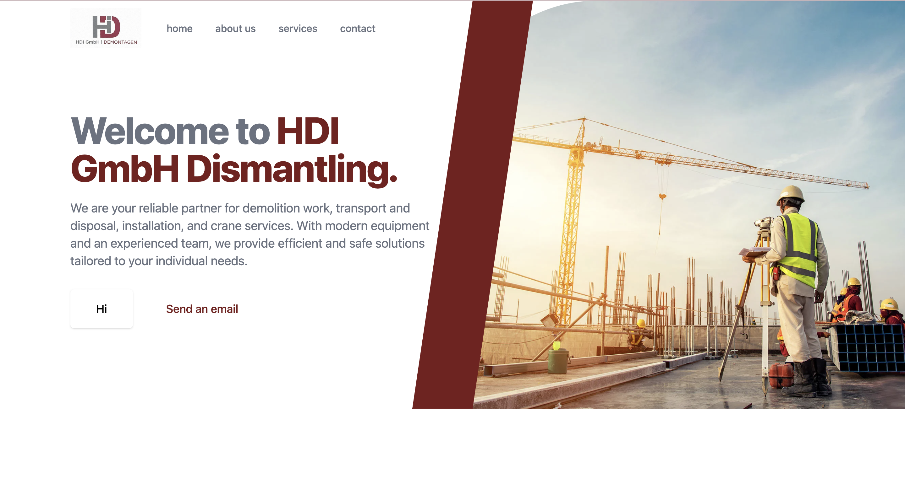 Constrcution Site Website screenshot